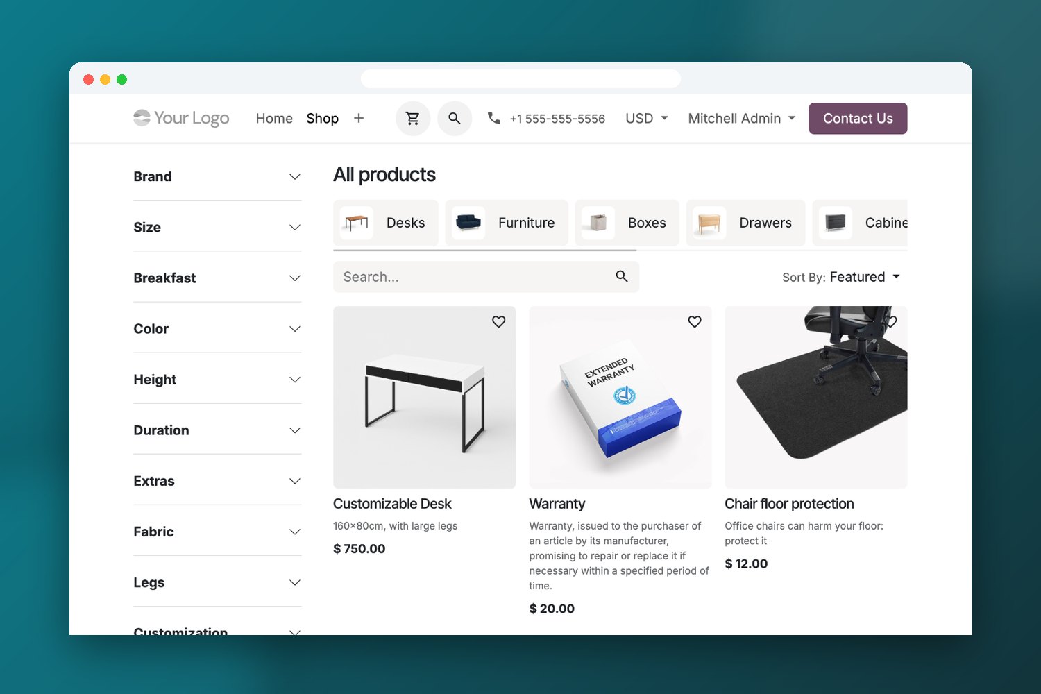 Odoo eCommerce shop for retail businesses