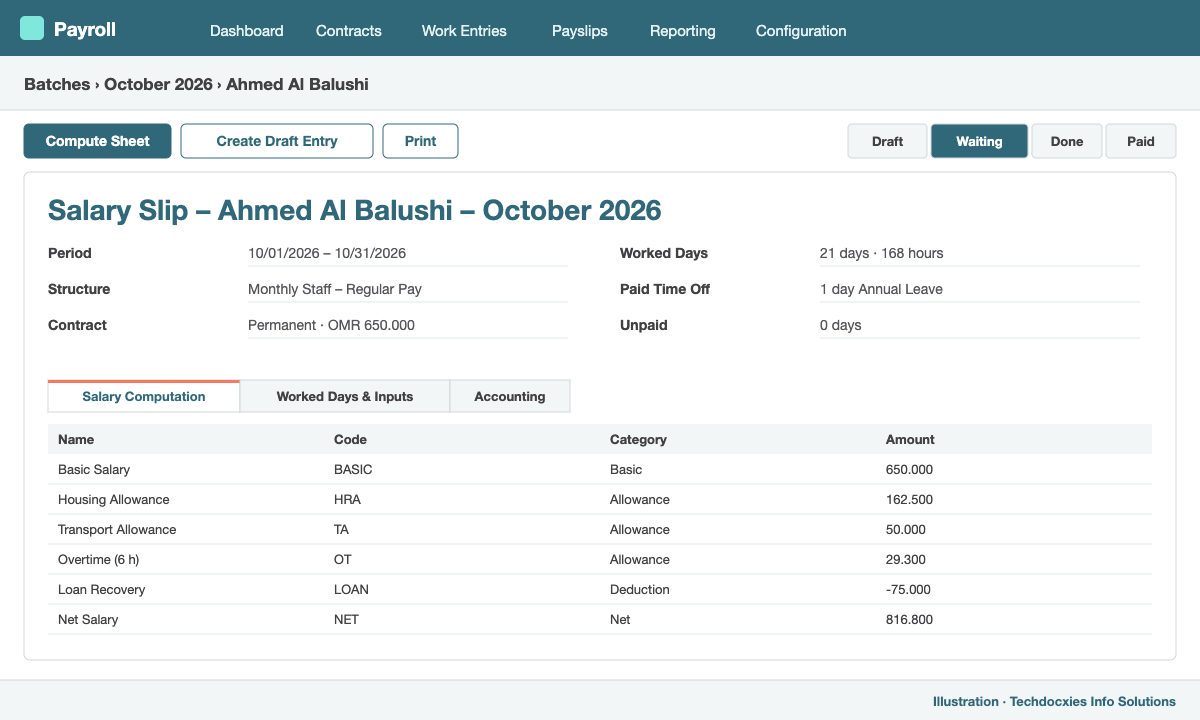 Odoo payslip